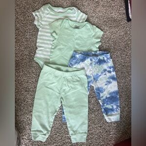 Mint Green and Tie-Dye Baby Clothing Set- 18 months